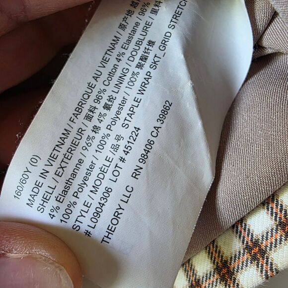 Theory Pin Dot A Line Creme Mini Skirt Size 0 - Picture 6 of 8